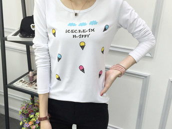 廣東廣州特價(jià)純棉長袖女T恤 秋裝打底衫與日用品批發(fā)指南